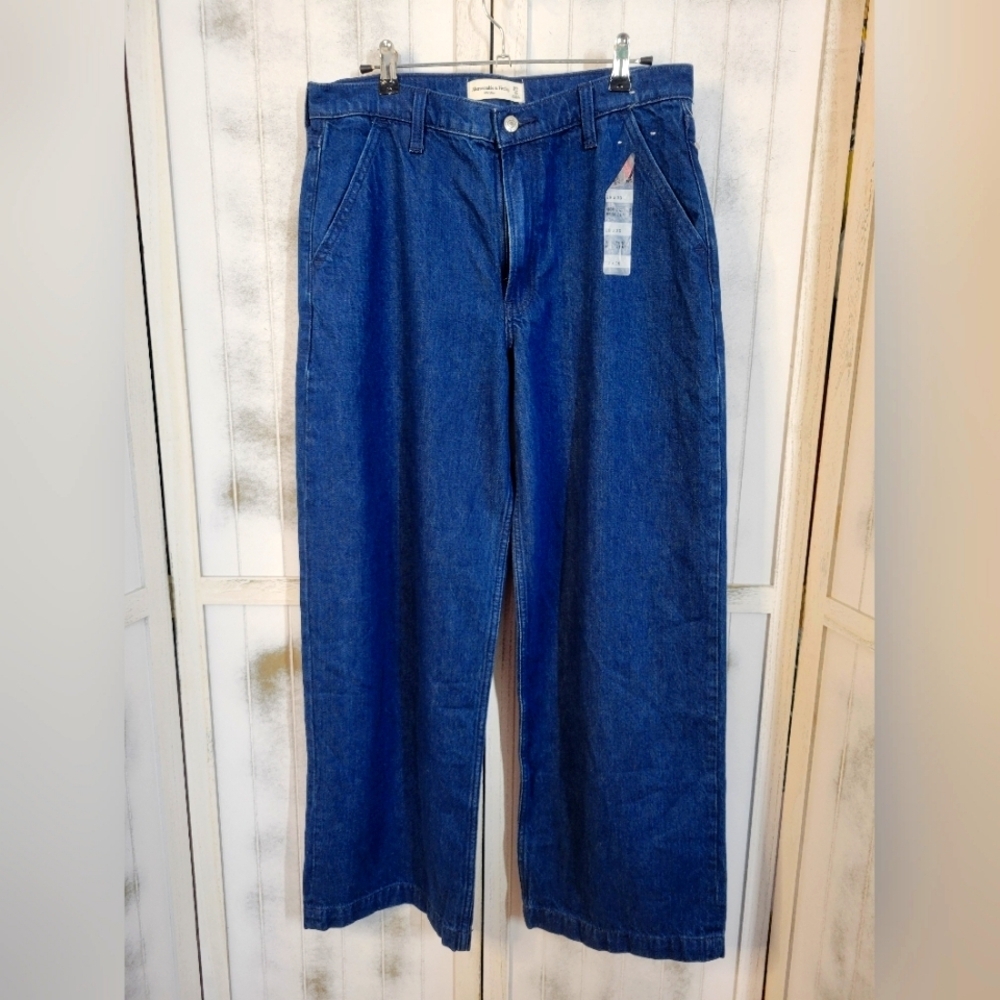 Nwot Abercrombie & Fitch High Waist Mom Jeans 29x30 Wide Leg